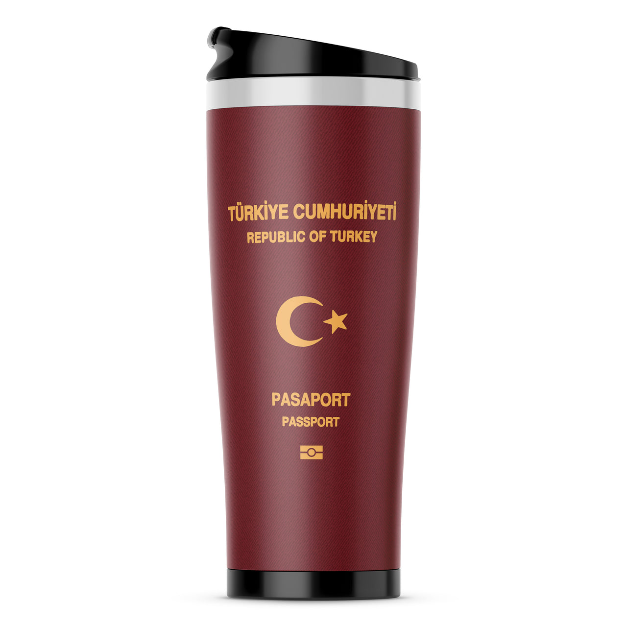 Turkey Passport Designed Stainless Steel Travel Mugs