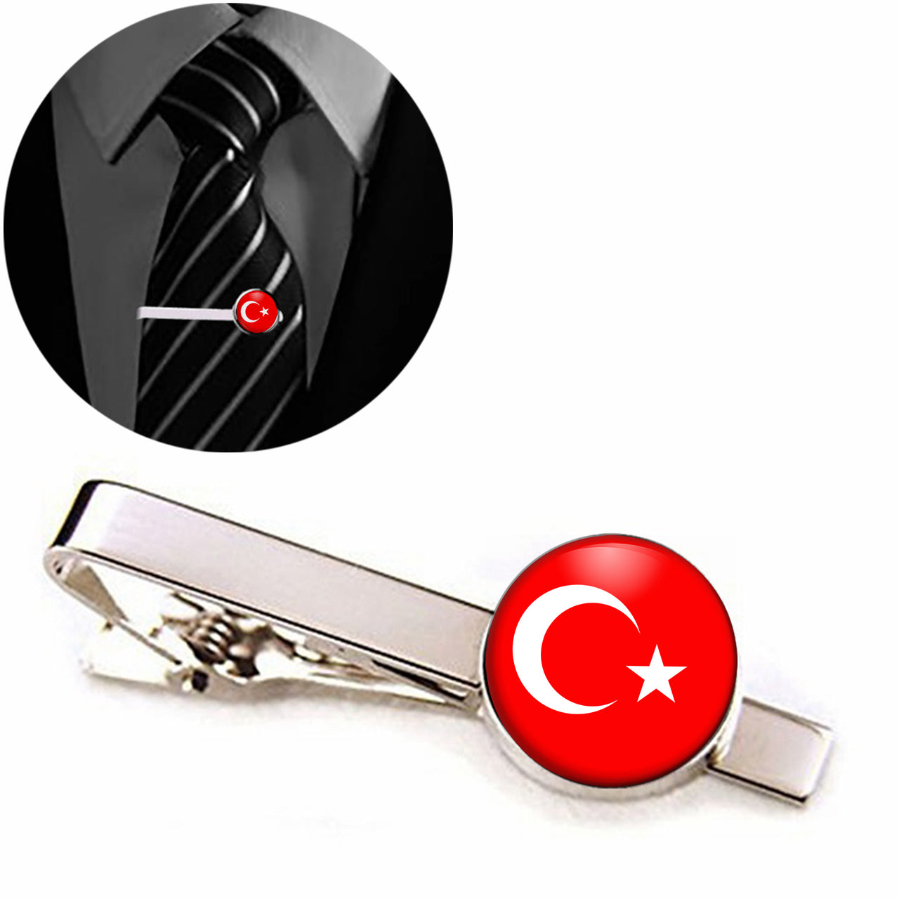 Turkey Flag Designed Tie Clips