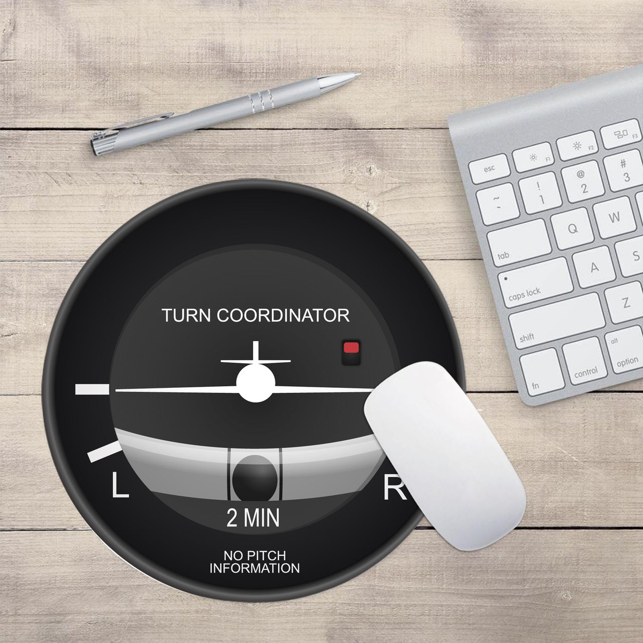 Airplane Instrument Series "Turn Coordinator 2" Designed Mouse Pads Pilot Eyes Store 