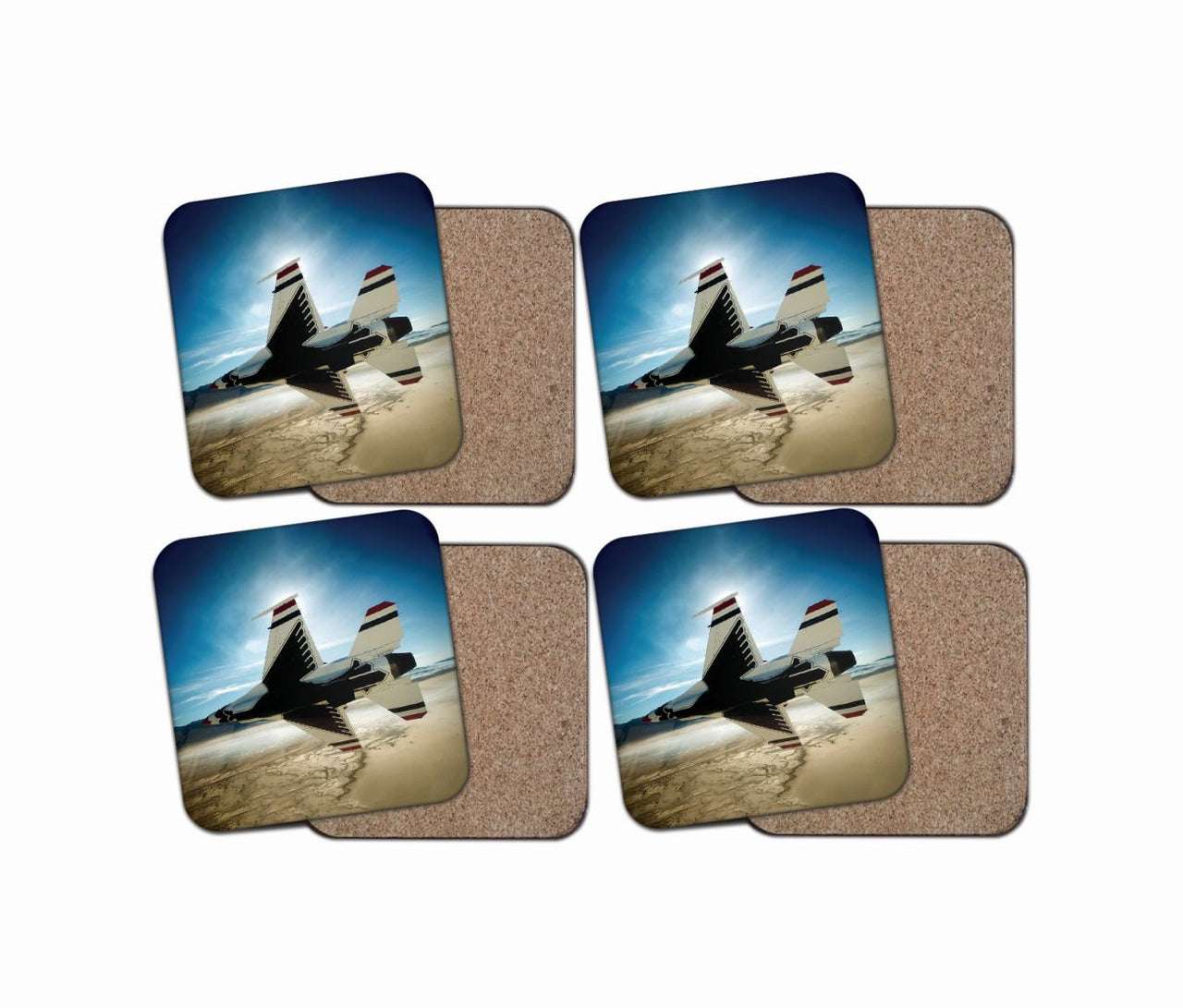 Turning Right Fighter Jet 16 Designed Coasters