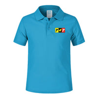 Thumbnail for Flat Colourful 747 Designed Children Polo T-Shirts