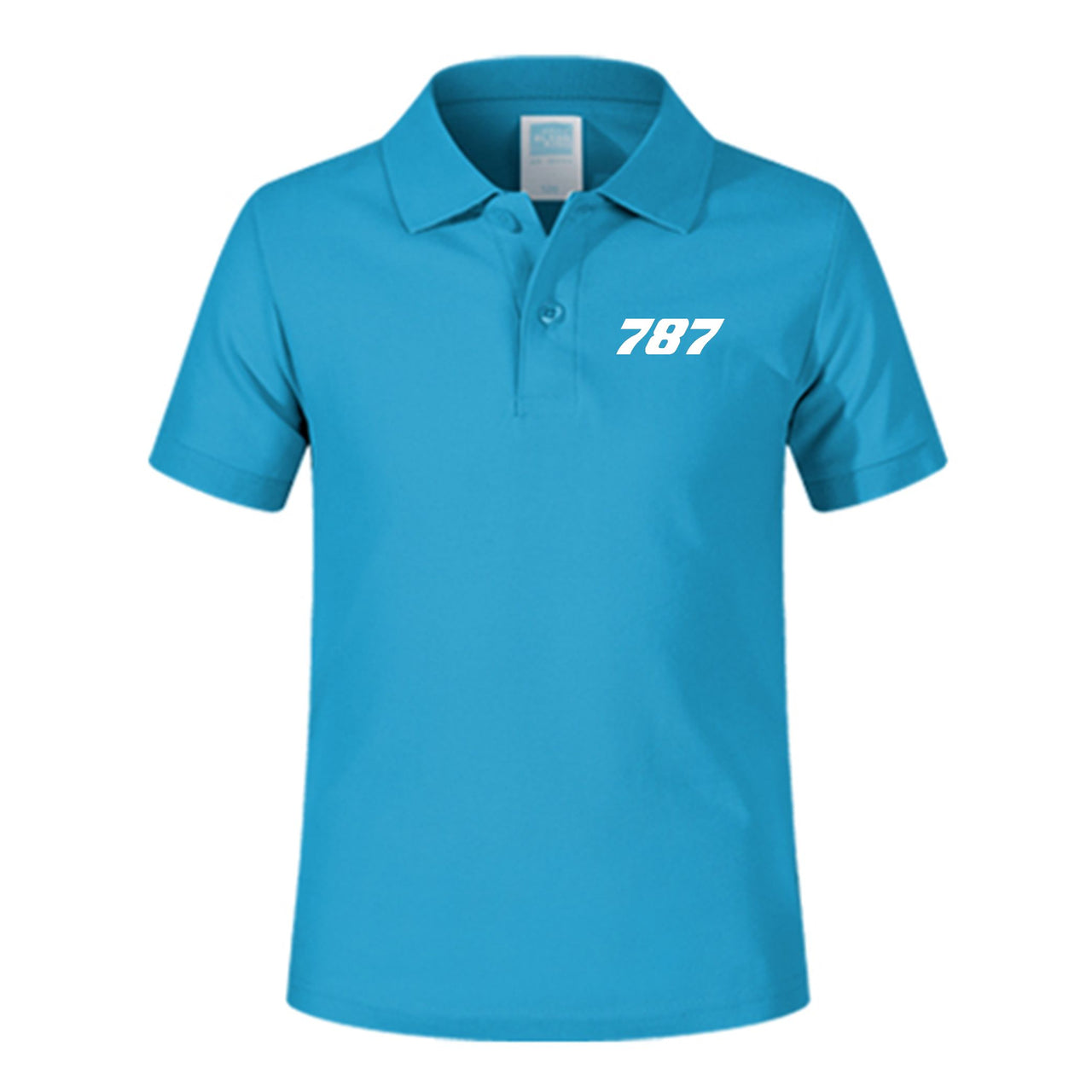 787 Flat Text Designed Children Polo T-Shirts