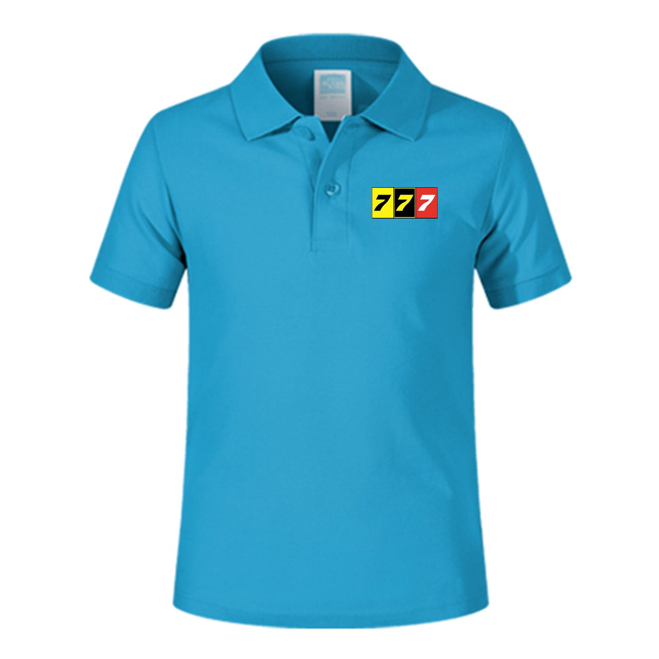 Flat Colourful 777 Designed Children Polo T-Shirts