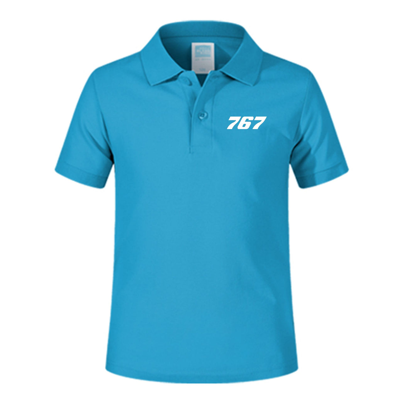 767 Flat Text Designed Children Polo T-Shirts