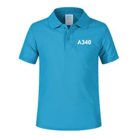 Thumbnail for A340 Flat Text Designed Children Polo T-Shirts