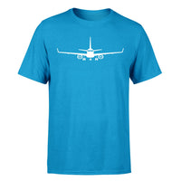 Thumbnail for Embraer E-190 Silhouette Plane Designed T-Shirts
