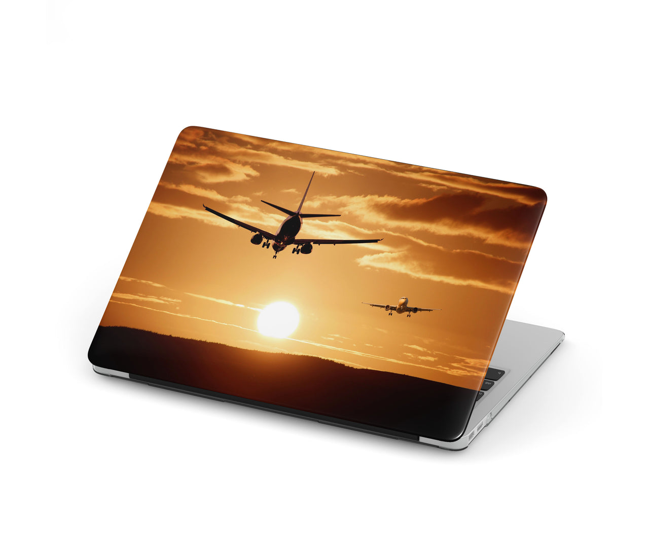 Two Aeroplanes During Sunset Designed Macbook Cases