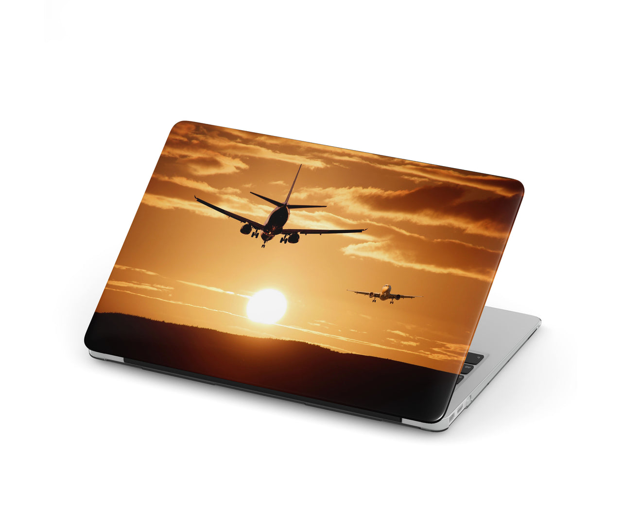 Two Aeroplanes During Sunset Designed Macbook Cases