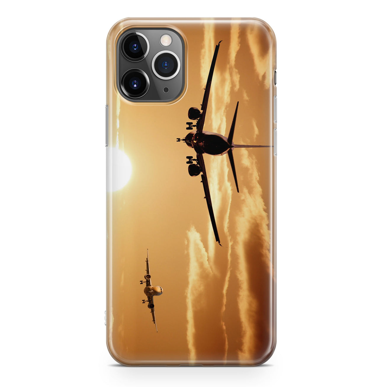 Two Aeroplanes During Sunset Designed iPhone Cases