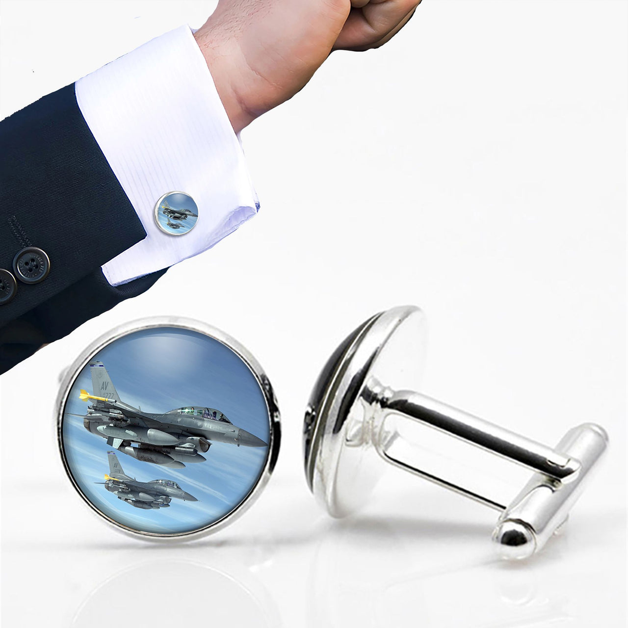 Two Fighter Jets  Designed Cuff Links