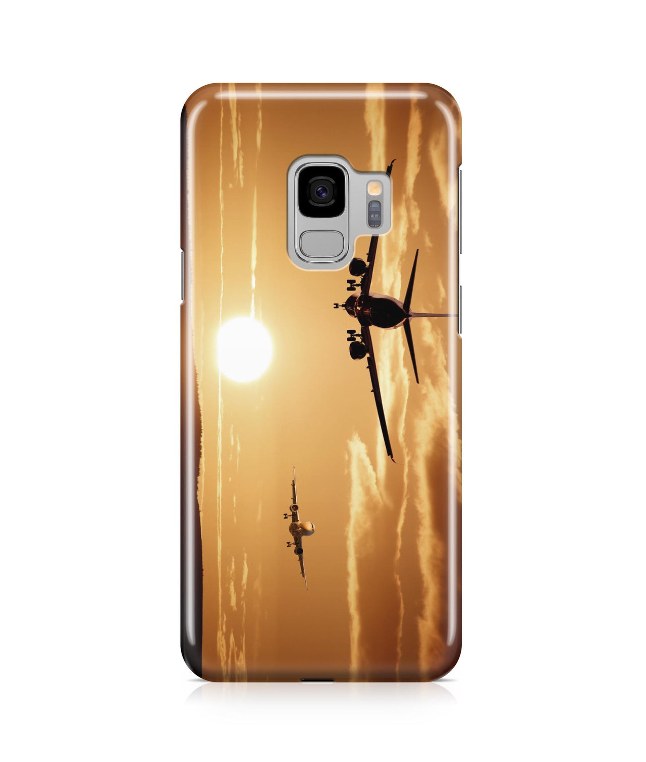 Two Aeroplanes During Sunset Printed Samsung J Cases