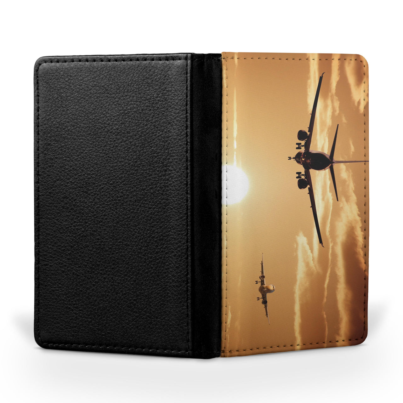 Two Aeroplanes During Sunset Printed Passport & Travel Cases