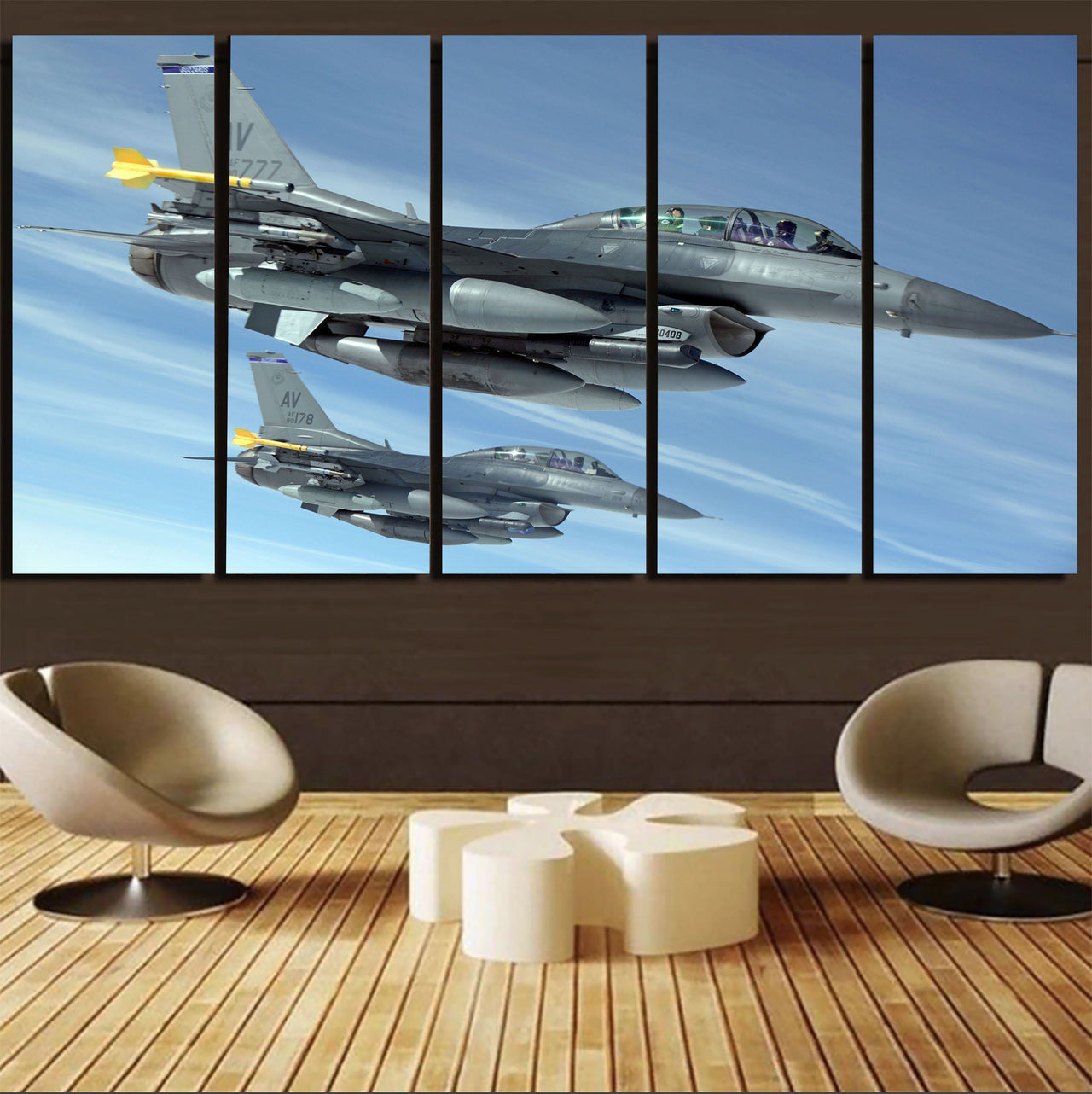 Two Fighting Falcon Printed Canvas Prints (5 Pieces) Aviation Shop 