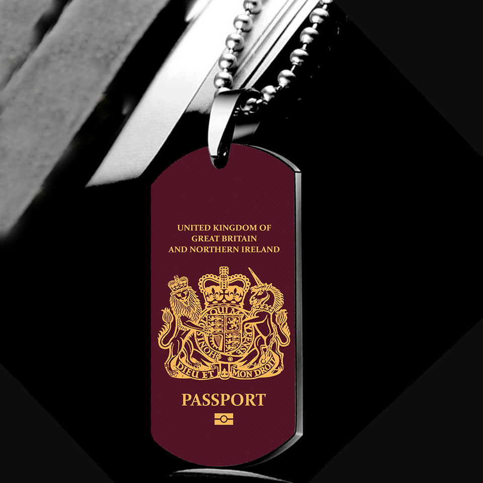 UK Passport Designed Metal Necklaces