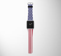 Thumbnail for USA Flag Designed Leather Apple Watch Straps