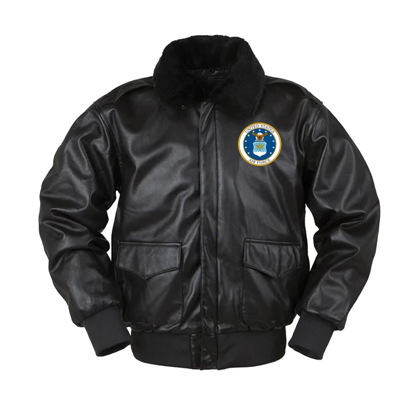 US Air Force Main Patch Designed Leather Bomber Jackets Aviation Shop