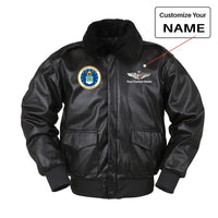 Thumbnail for US Air Force Main Patch Designed Leather Bomber Jackets