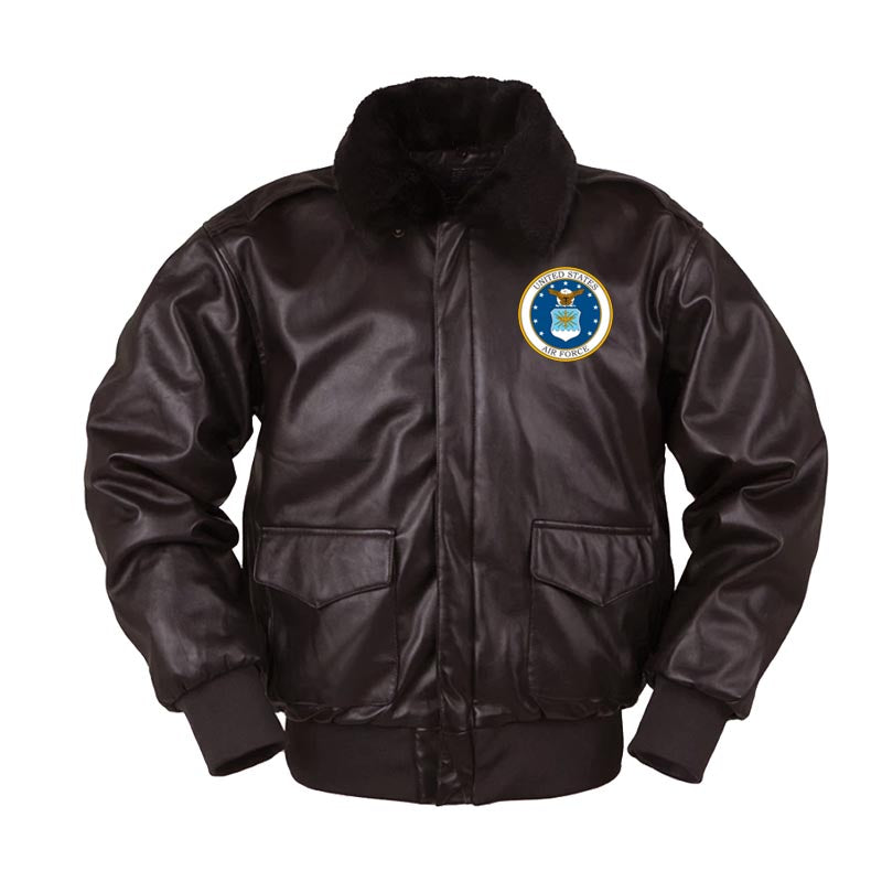 US Air Force Main Patch Designed Leather Bomber Jackets