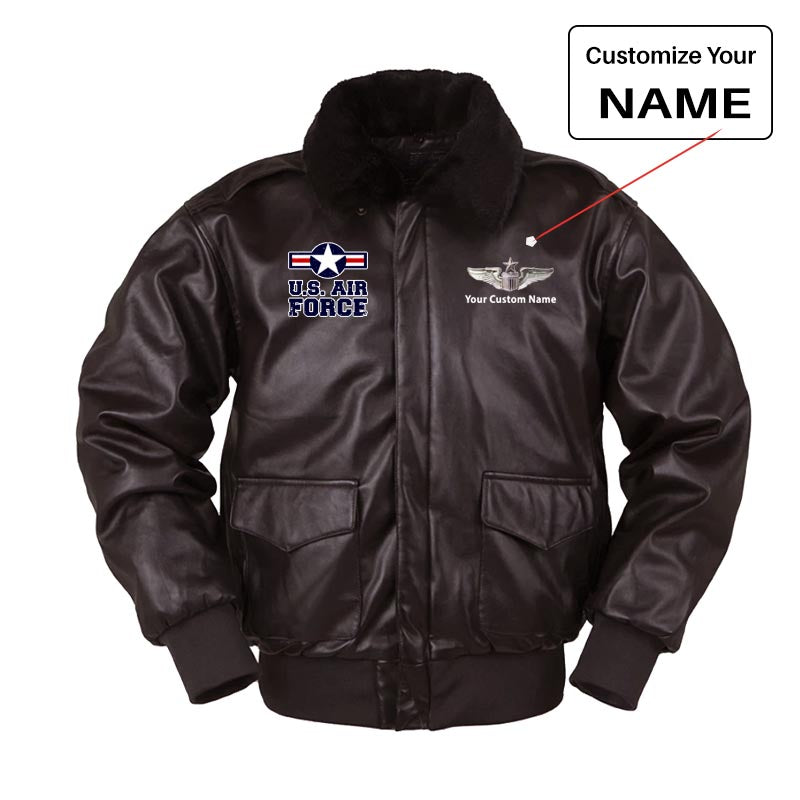 US Air Force & Custom Name Designed Leather Bomber Jackets
