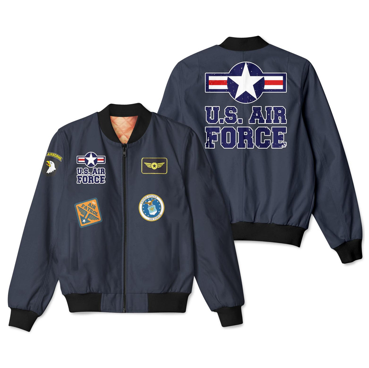 US Air Force + Patches Designed 3D Pilot Bomber Jackets