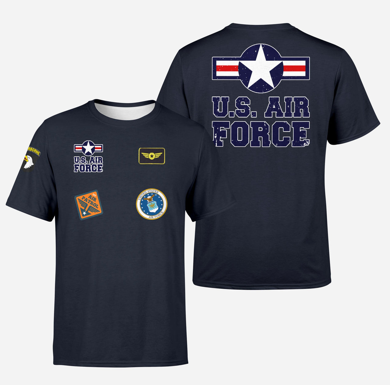 US Air Force + Patches Designed T-Shirts