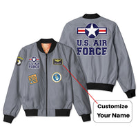 Thumbnail for US Air Force + Patches Designed 3D Pilot Bomber Jackets