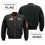 Custom Flag & Name with "US Air Force & Star" Designed Pilot Jackets