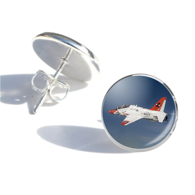 US Navy Training Jet Designed Stud Earrings