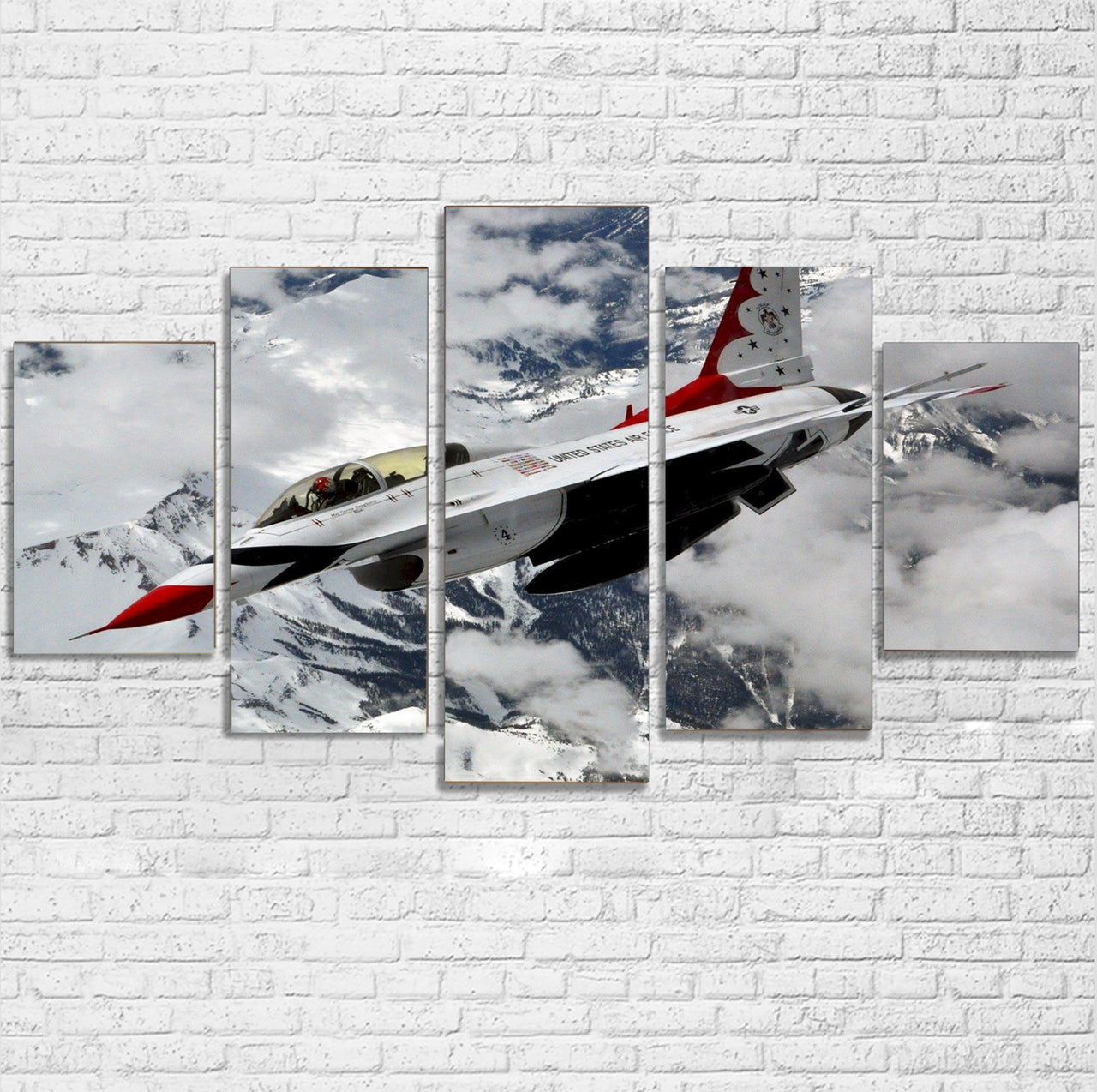 US Air Force Show Fighting Falcon F16 Printed Multiple Canvas Poster Aviation Shop 