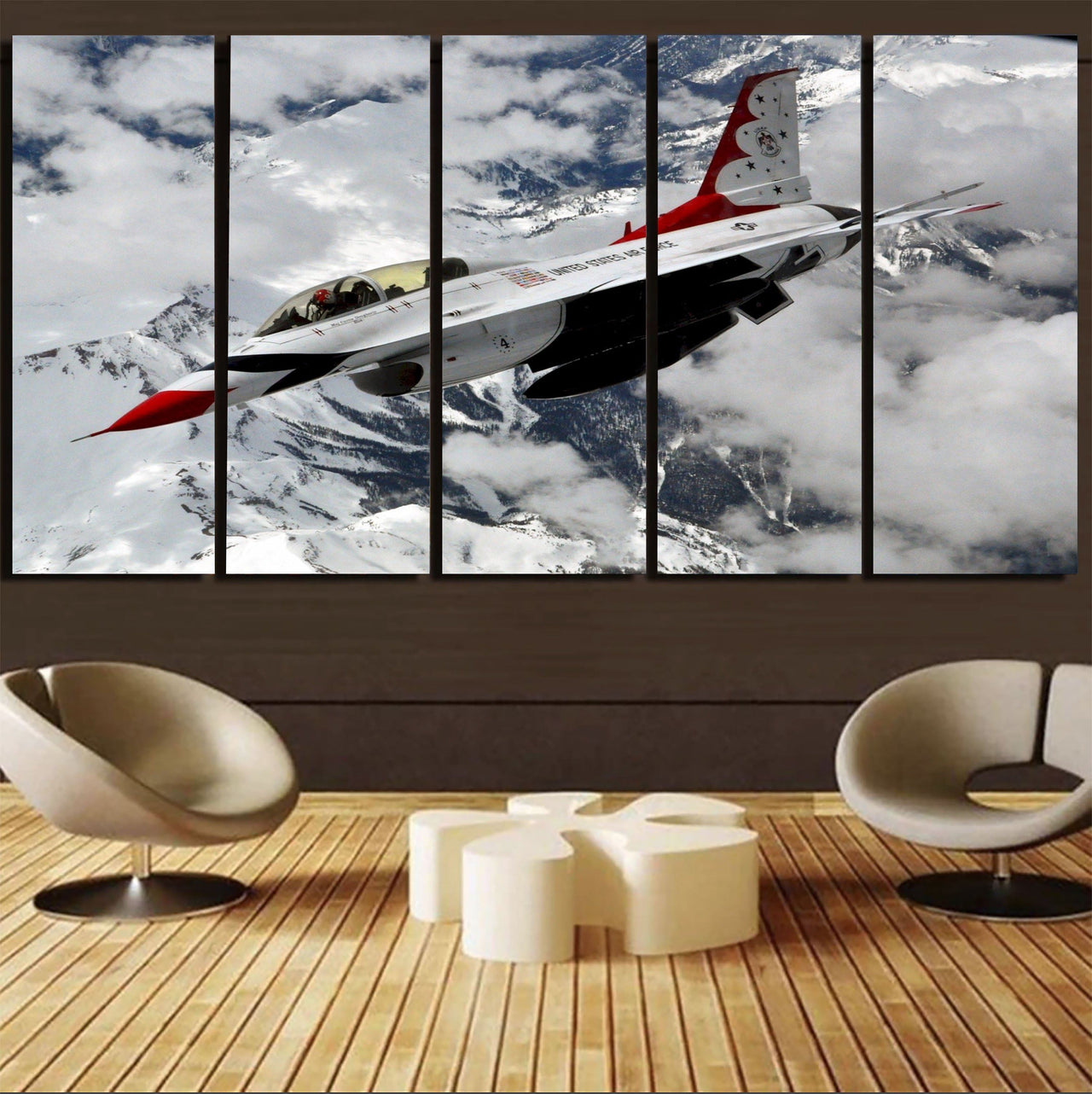 US AirForce Show Fighting Falcon F16 Printed Canvas Prints (5 Pieces) Aviation Shop 