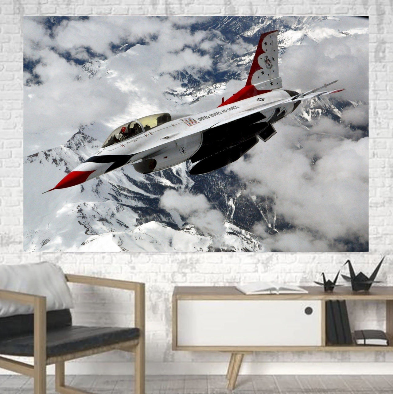 US AirForce Show Fighting Falcon F16 Printed Canvas Posters (1 Piece) Aviation Shop 