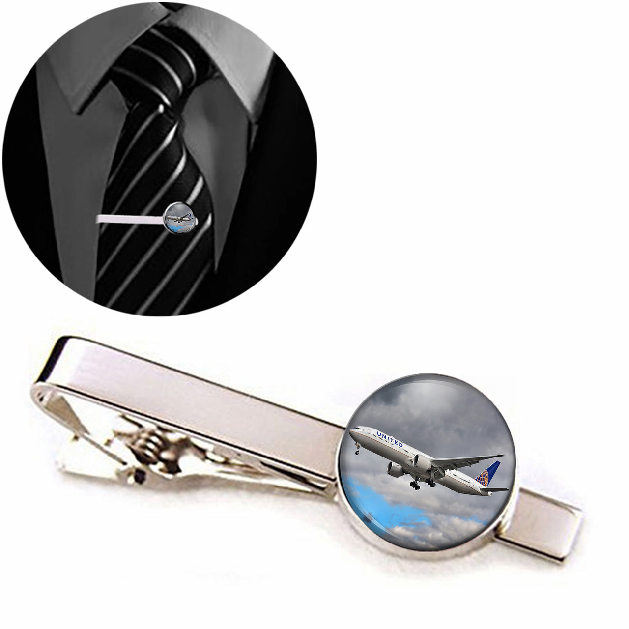 United Airways Boeing 777 Designed Tie Clips