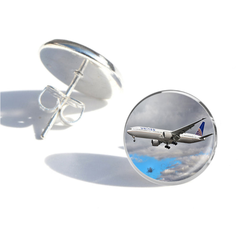 United Airways Boeing 777 Designed Stud Earrings