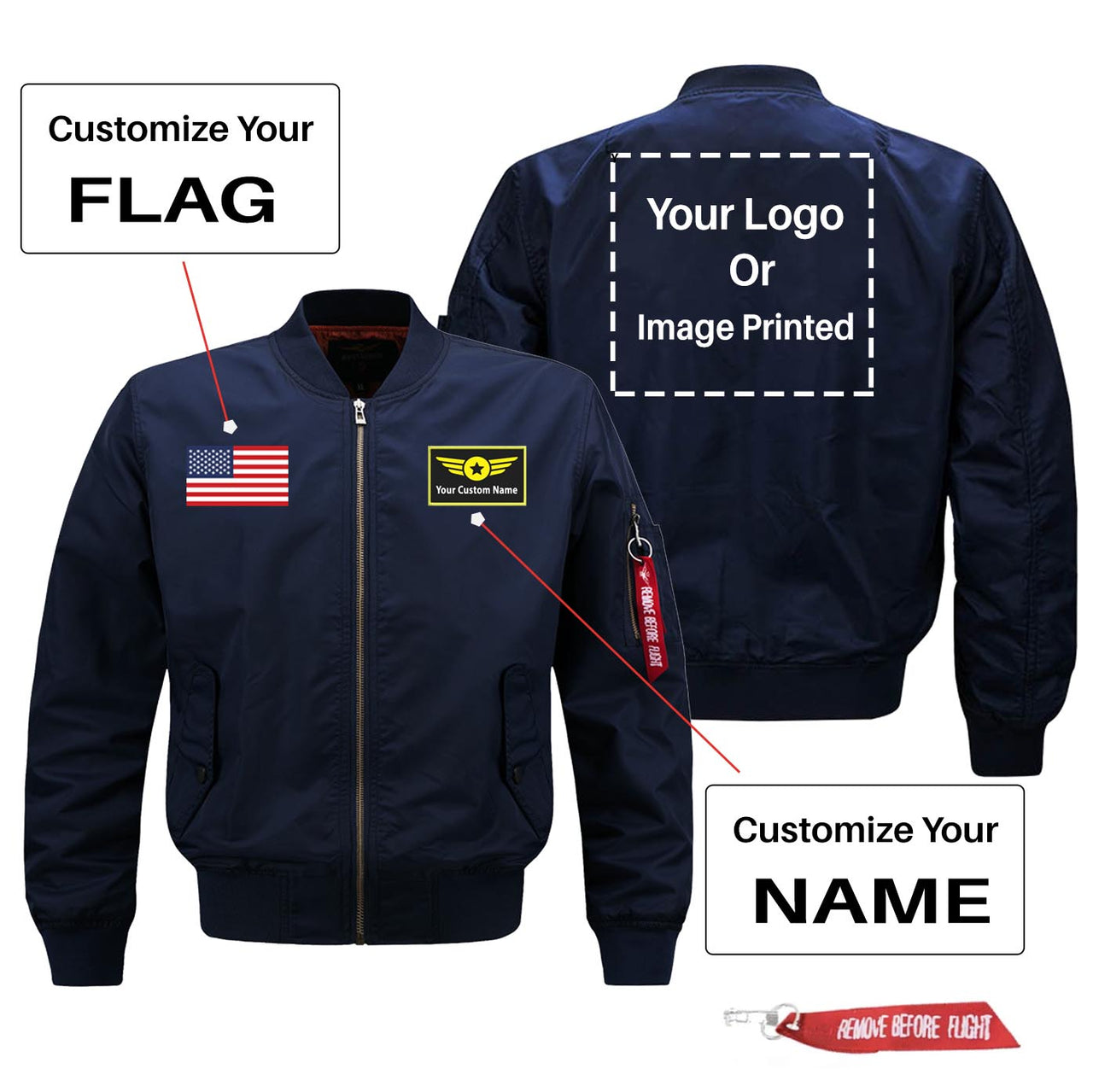 Custom aviator jacket on sale