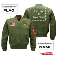 Thumbnail for Custom Your Name & Flag & Logo (1) Designed Pilot Jackets