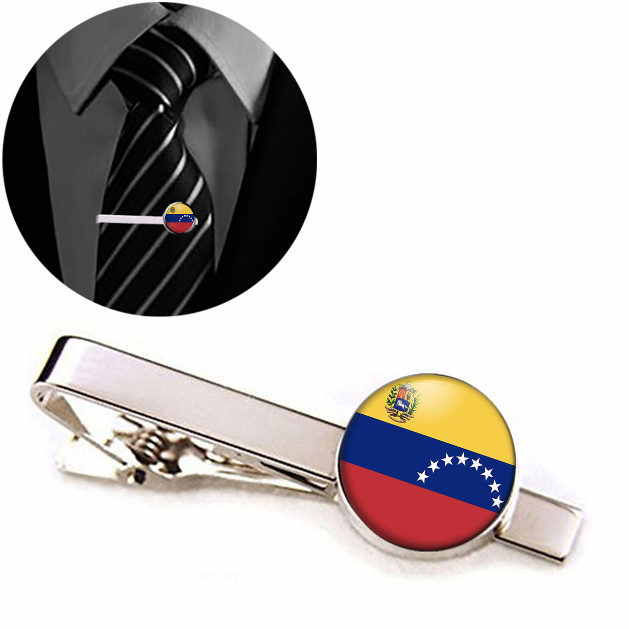 Venezuella Flag Designed Tie Clips