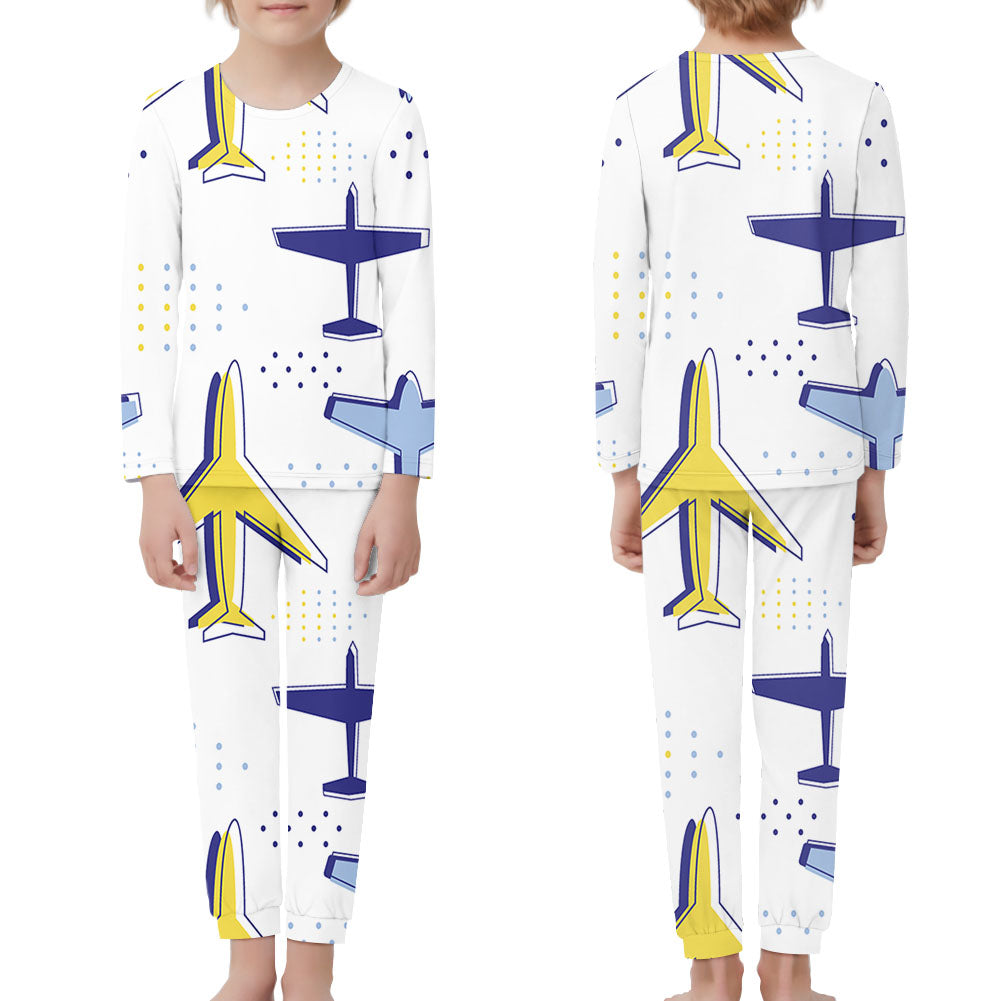 Very Colourful Airplanes Designed "Children" Pijamas