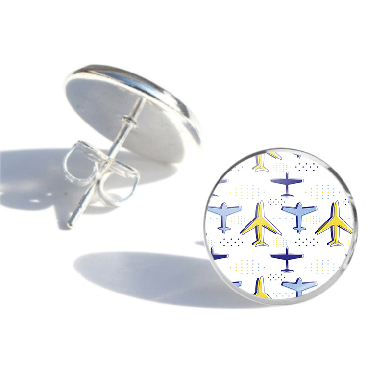 Very Colourful Airplanes Designed Stud Earrings