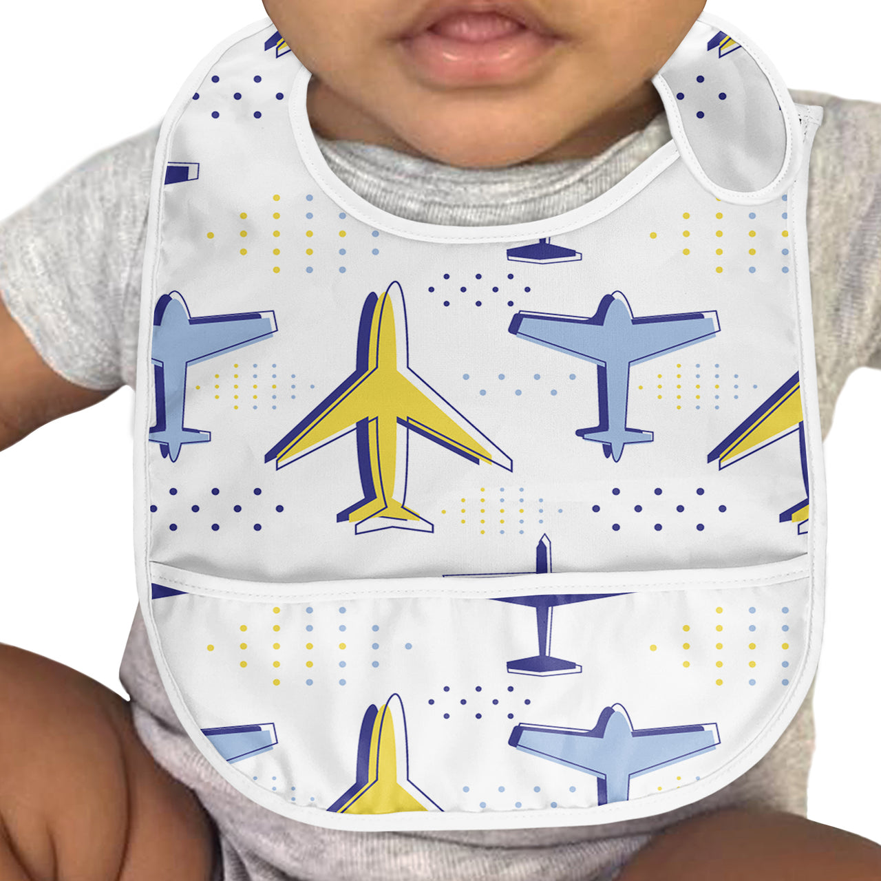 Very Colourful Airplanes Designed Baby Bib