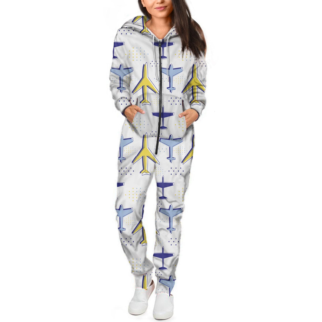 Very Colourful Airplanes Designed Jumpsuit for Men & Women