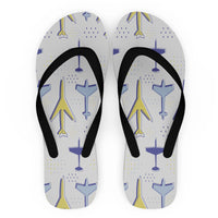 Thumbnail for Very Colourful Airplanes Designed Slippers (Flip Flops)