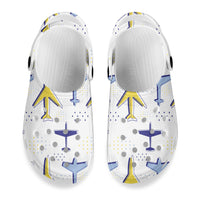 Thumbnail for Very Colourful Airplanes Designed Hole Shoes & Slippers (WOMEN)