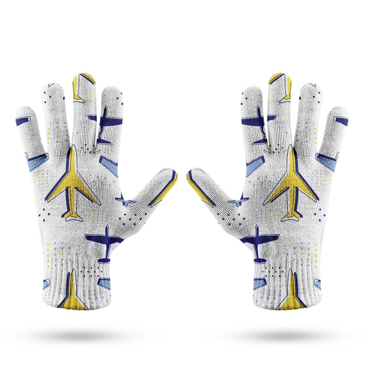 Very Colourful Airplanes Designed Gloves