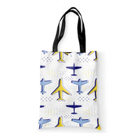 Thumbnail for Very Colourful Airplanes Designed Tote Bags