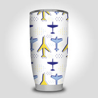 Thumbnail for Very Colourful Airplanes Designed Tumbler Travel Mugs