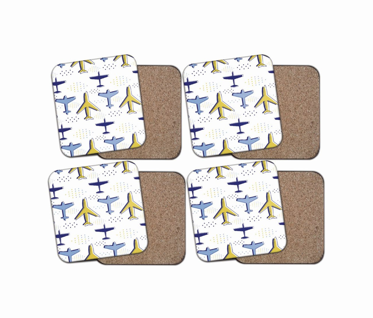 Very Colourful Airplanes Designed Coasters