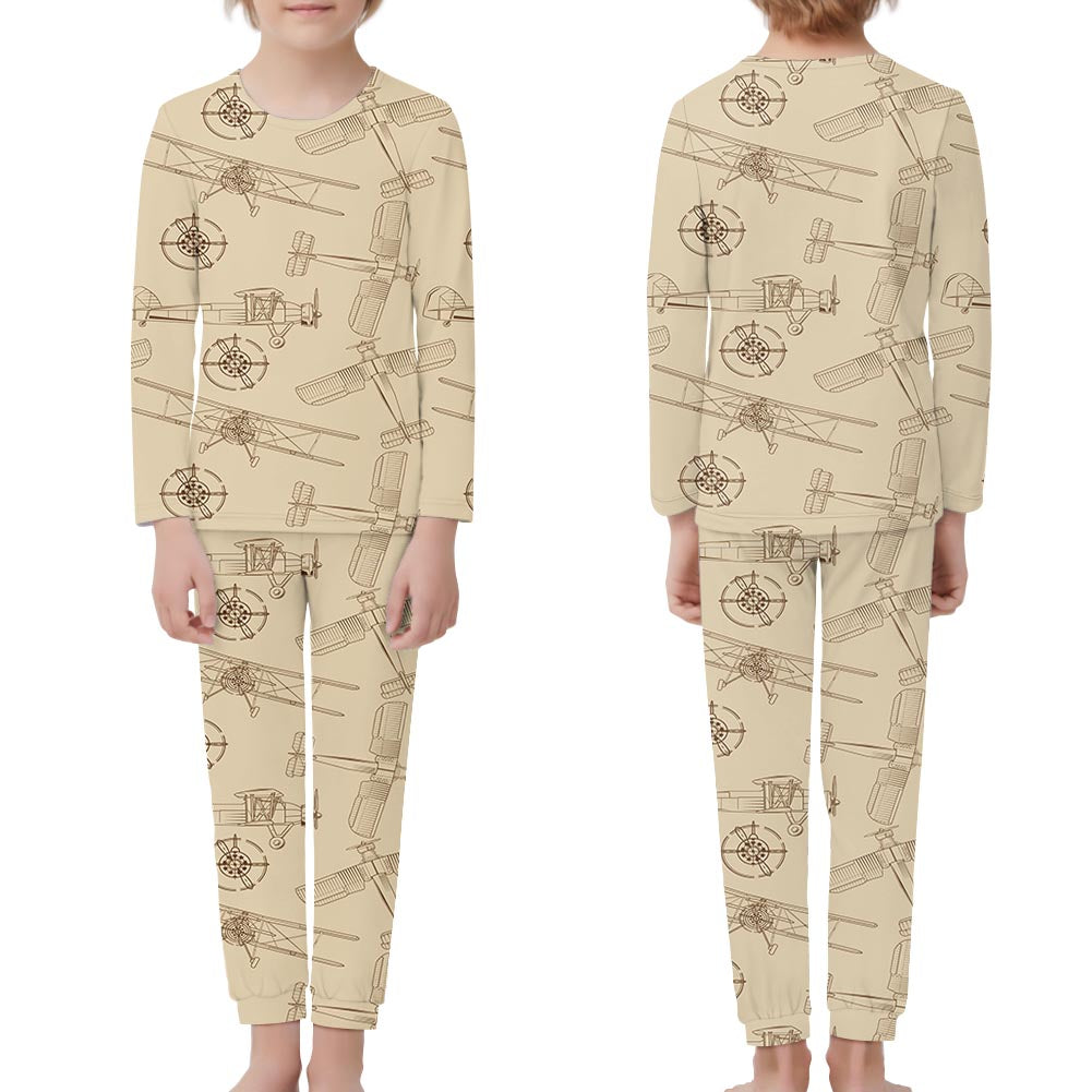 Very Cool Vintage Planes Designed "Children" Pijamas