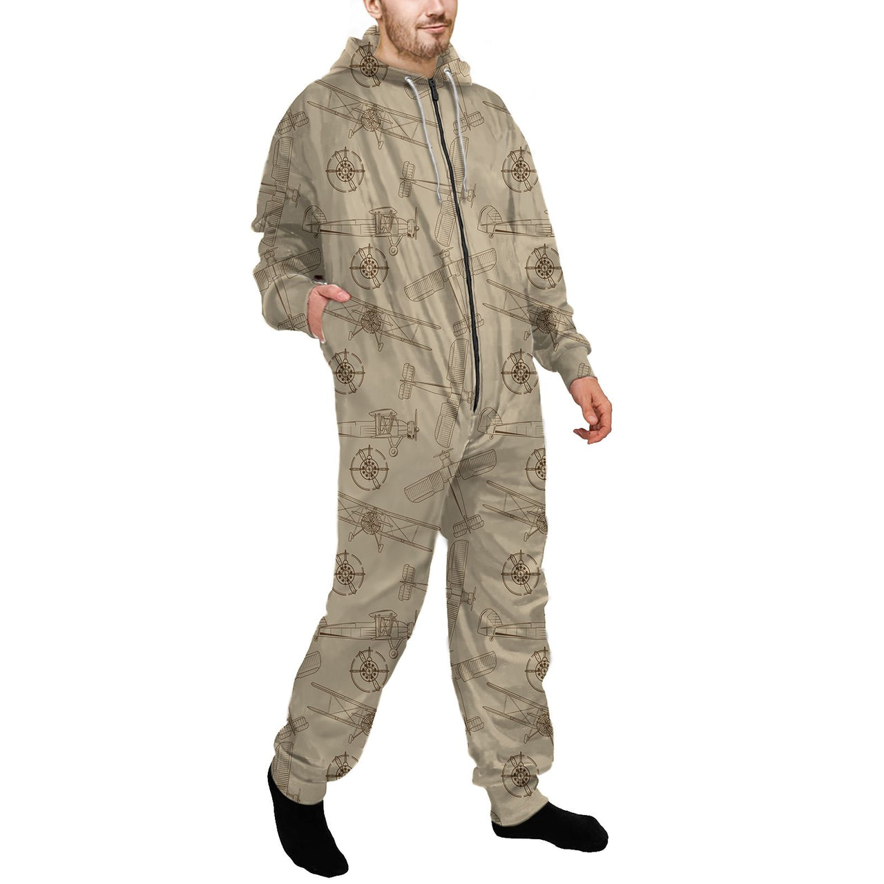 Very Cool Vintage Planes Designed Jumpsuit for Men & Women