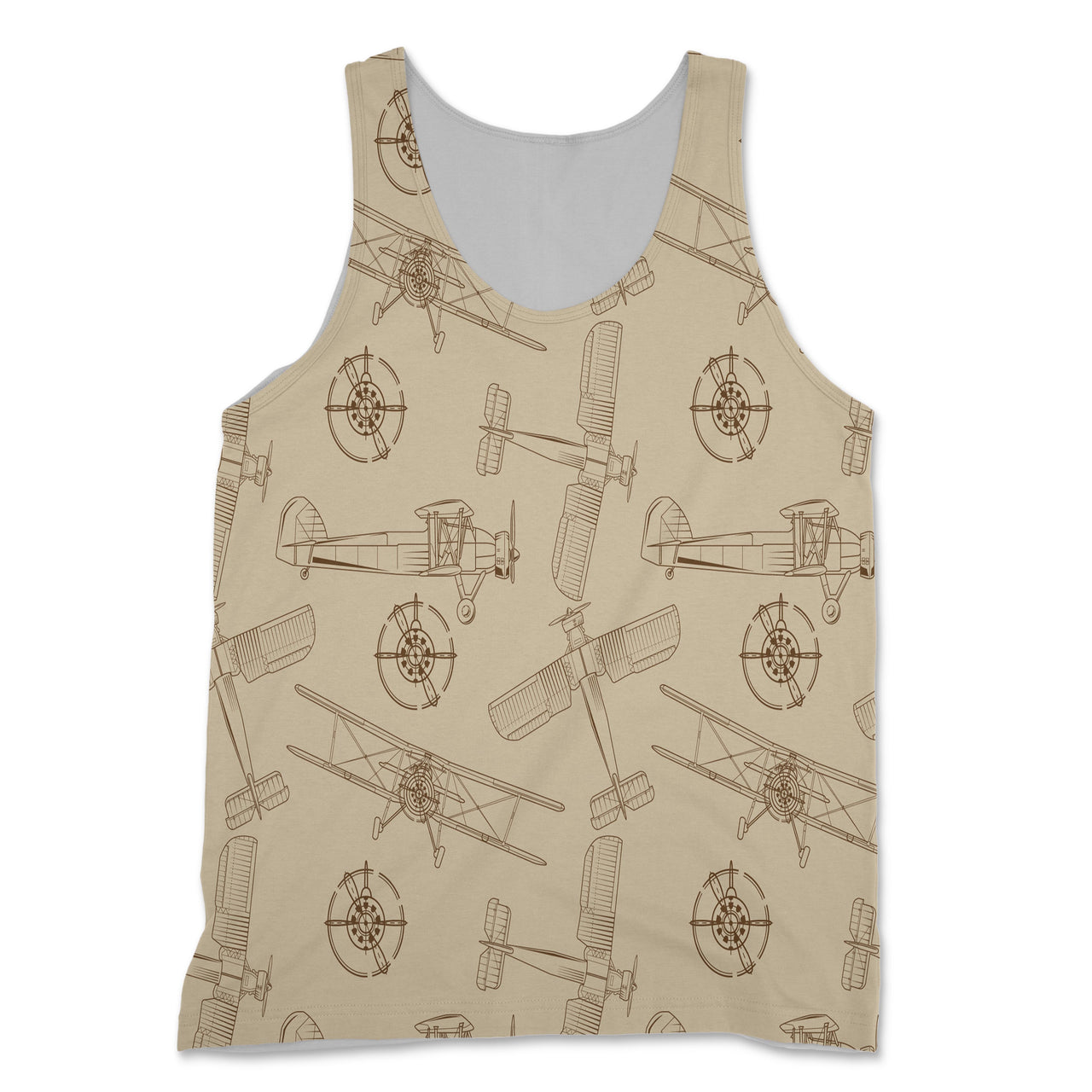 Very Cool Vintage Planes Designed 3D Tank Tops