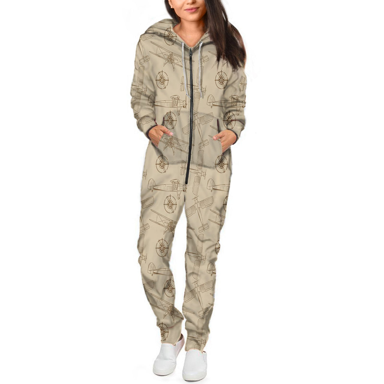 Very Cool Vintage Planes Designed Jumpsuit for Men & Women